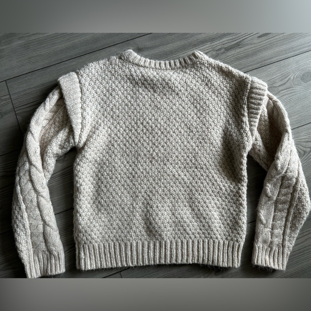 Blu Pepper Cream Cable Knit Sweater - Picture 2 of 6
